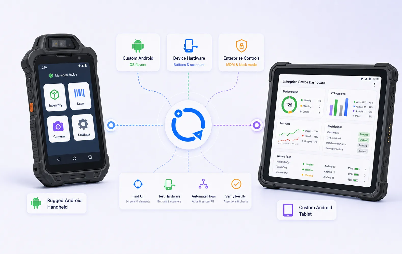 Repeato automating a customized hardware device, its companion app, and a web dashboard