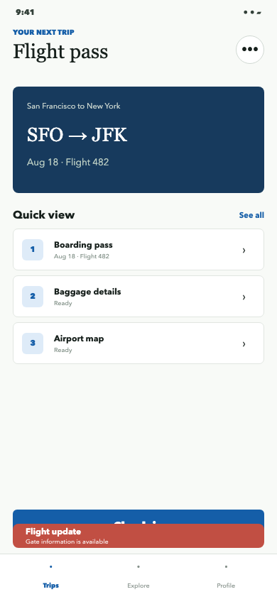 Flight pass with obscured action